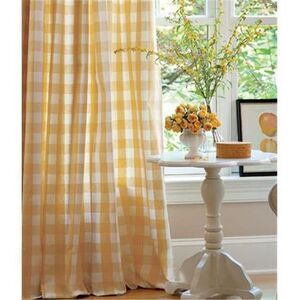 42 x 84 in. Buffalo Check Window Curtain Panel, Yellow